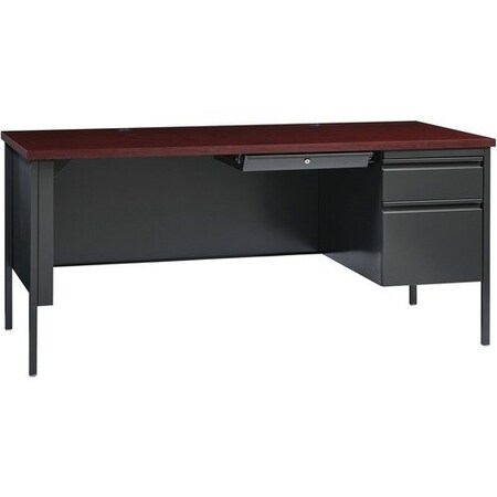 Lorell DESK, RT SNGL PED, 30X66, MHGY LLR60916